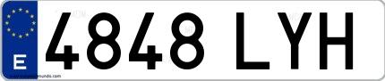 Ejemplo de matrícula española 4848 LYH