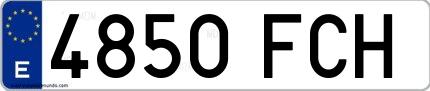 Ejemplo de matrícula española 4850 FCH