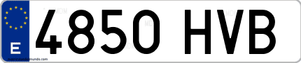 Ejemplo de matrícula de coche ordinaria 4850 HVB