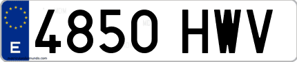Ejemplo de matrícula de coche ordinaria 4850 HWV