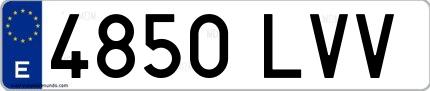 Ejemplo de matrícula española 4850 LVV