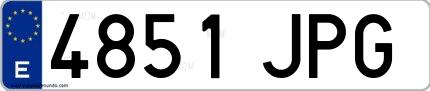Ejemplo de matrícula de coche ordinaria 4851 JPG