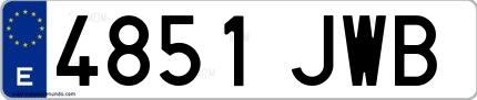 Ejemplo de matrícula española 4851 JWB