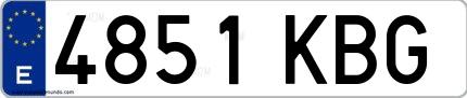 Ejemplo de matrícula española 4851 KBG