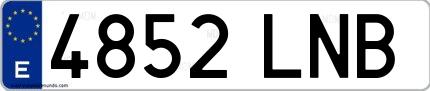 Ejemplo de matrícula española 4852 LNB