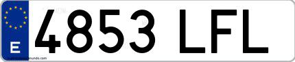 Ejemplo de matrícula española 4853 LFL
