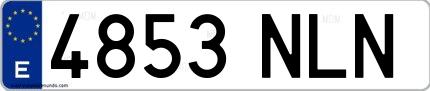Ejemplo de matrícula española 4853 NLN
