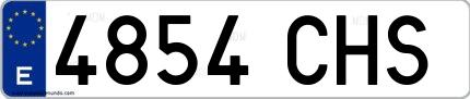 Ejemplo de matrícula de coche ordinaria 4854 CHS