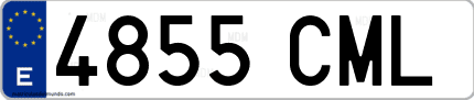 Ejemplo de matrícula de coche ordinaria 4855 CML