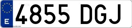 Ejemplo de matrícula española 4855 DGJ