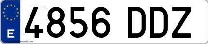 Ejemplo de matrícula española 4856 DDZ