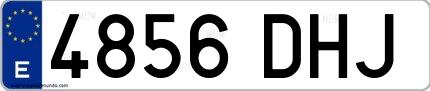 Ejemplo de matrícula española 4856 DHJ