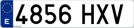 Ejemplo de matrícula española 4856 HXV