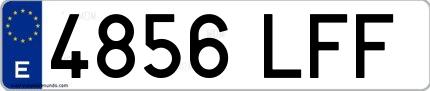 Ejemplo de matrícula española 4856 LFF