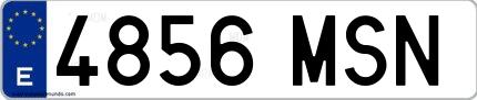 Ejemplo de matrícula española 4856 MSN