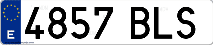 Ejemplo de matrícula de coche ordinaria 4857 BLS