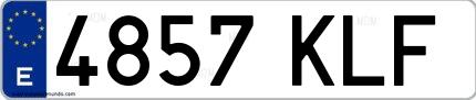 Ejemplo de matrícula española 4857 KLF