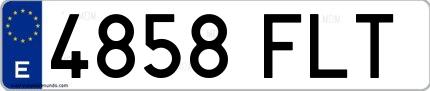 Ejemplo de matrícula española 4858 FLT