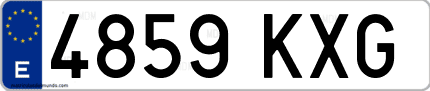 Ejemplo de matrícula de coche ordinaria 4859 KXG