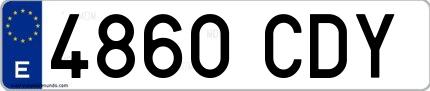Ejemplo de matrícula española 4860 CDY