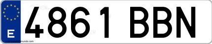 Ejemplo de matrícula española 4861 BBN