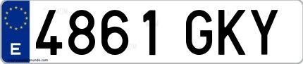Ejemplo de matrícula española 4861 GKY