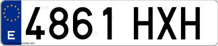 Ejemplo de matrícula de coche ordinaria 4861 HXH