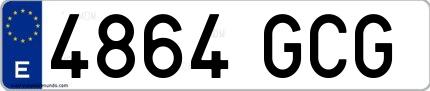 Ejemplo de matrícula de coche ordinaria 4864 GCG