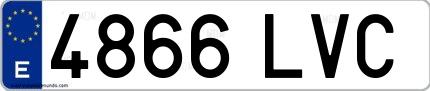 Ejemplo de matrícula española 4866 LVC