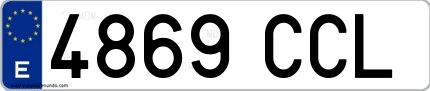 Ejemplo de matrícula española 4869 CCL