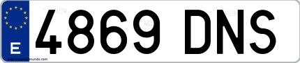 Ejemplo de matrícula española 4869 DNS