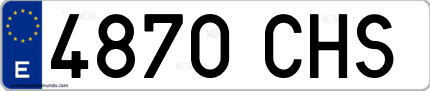 Ejemplo de matrícula de coche ordinaria 4870 CHS