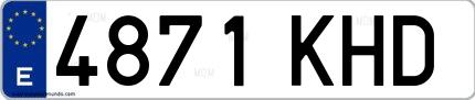 Ejemplo de matrícula española 4871 KHD