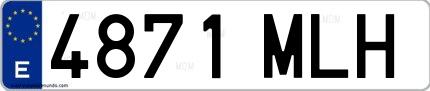 Ejemplo de matrícula española 4871 MLH