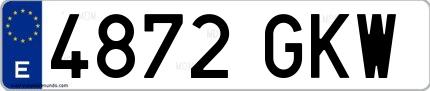 Ejemplo de matrícula española 4872 GKW