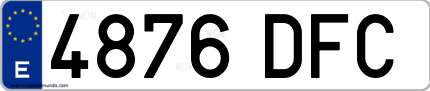 Ejemplo de matrícula de coche ordinaria 4876 DFC