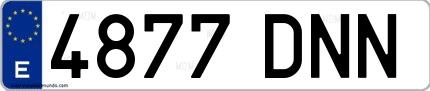 Ejemplo de matrícula española 4877 DNN