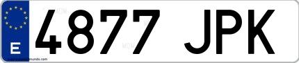 Ejemplo de matrícula española 4877 JPK