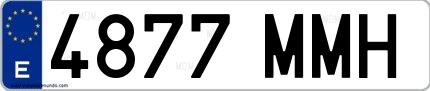 Ejemplo de matrícula española 4877 MMH