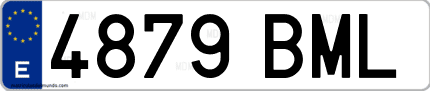 Ejemplo de matrícula de coche ordinaria 4879 BML