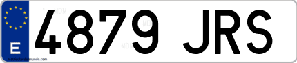 Ejemplo de matrícula de coche ordinaria 4879 JRS