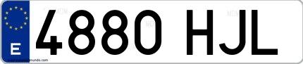 Ejemplo de matrícula española 4880 HJL