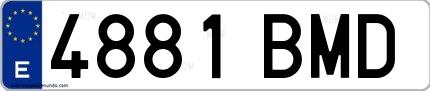 Ejemplo de matrícula española 4881 BMD