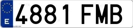 Ejemplo de matrícula española 4881 FMB