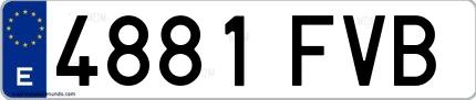 Ejemplo de matrícula española 4881 FVB