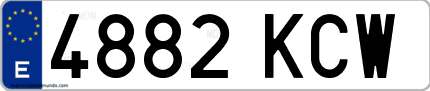 Ejemplo de matrícula de coche ordinaria 4882 KCW