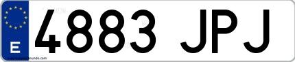 Ejemplo de matrícula española 4883 JPJ