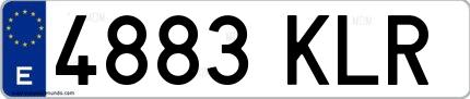 Ejemplo de matrícula española 4883 KLR