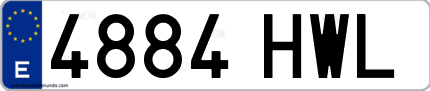 Ejemplo de matrícula de coche ordinaria 4884 HWL