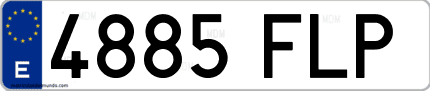 Ejemplo de matrícula de coche ordinaria 4885 FLP